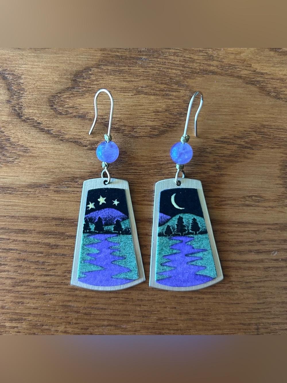Moonlight in Vermont Dangling Earrings